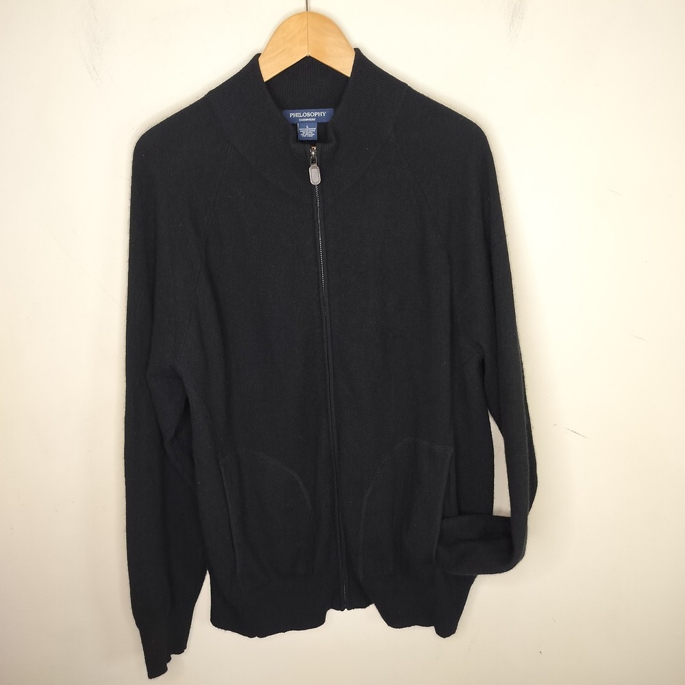 Philosophy Cashmere Sweater Full Zip Cardigan w Pockets